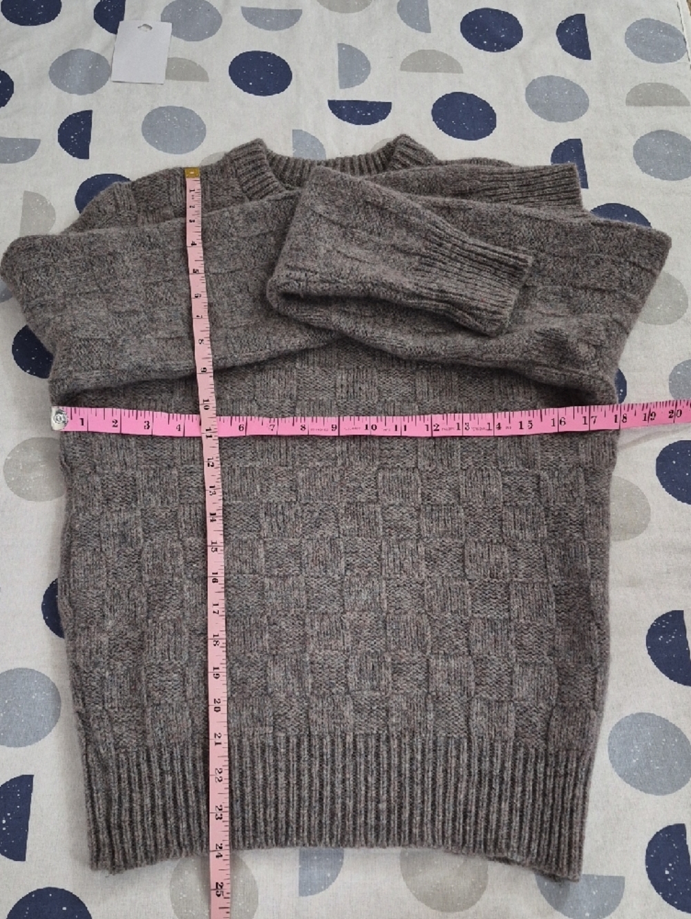 Collegiate Wool Blend Crewneck Cable Knit Sweater Size L - Picture 5 of 7